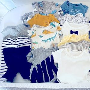 Newborn BABY BOY onesie/pant/romper BUNDLE.
